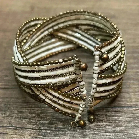 Beaded Multi Strand Three Twist Bracelet - Picture 3 of 3